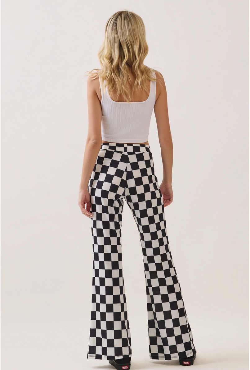 🏁 Race Day Checkered Flare Pants